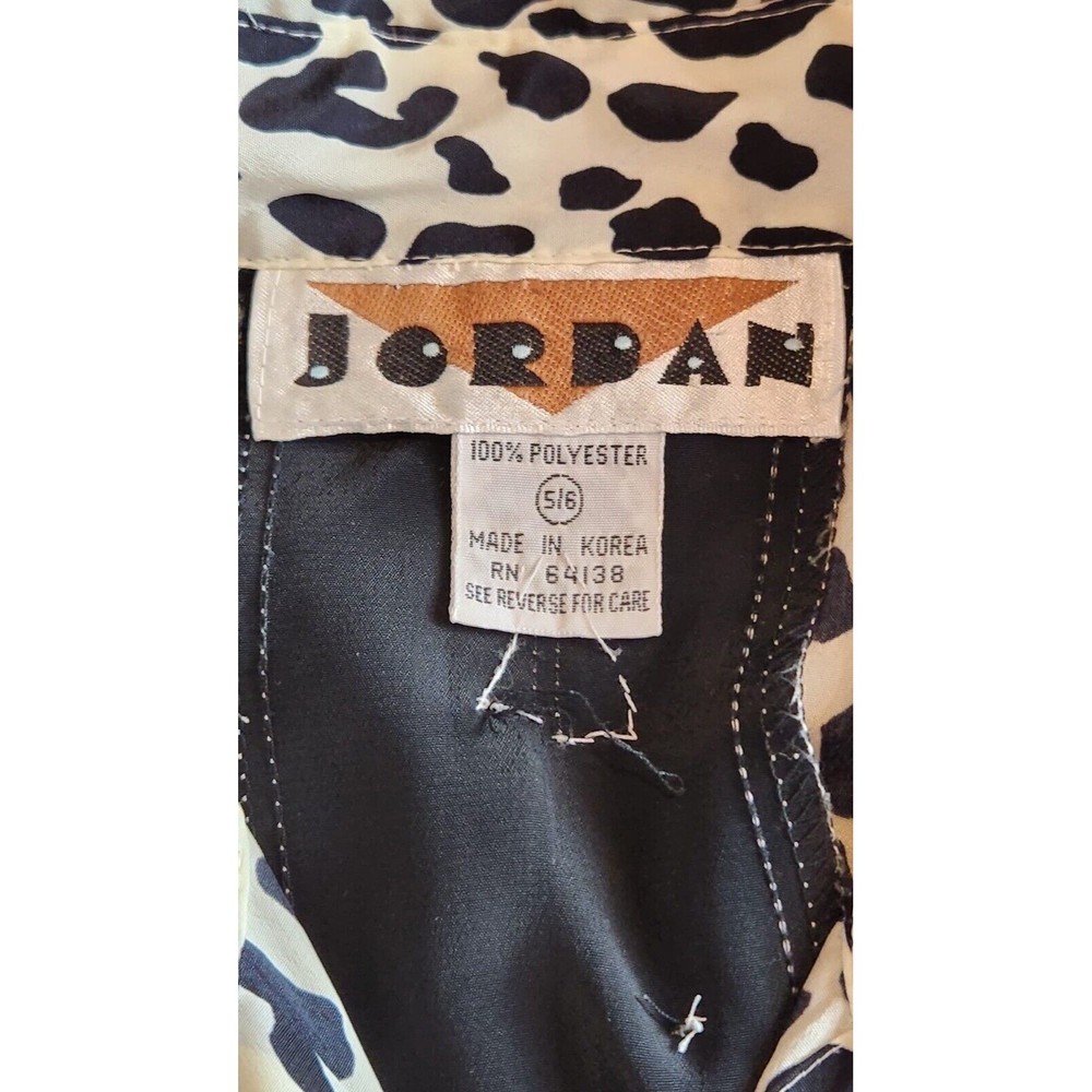 Vintage Jordan Button Up Top Women's Size 5/6 Polyester Animal Print Long Sleeve - Picture 3 of 5